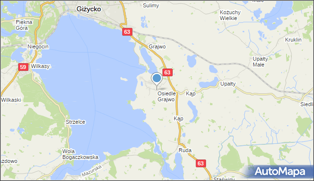 mapa Osiedle Grajwo, Osiedle Grajwo na mapie Targeo